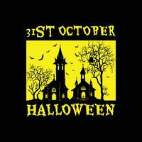 31e oktober, halloween t-shirt ontwerp. vector