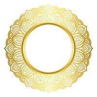 luxe gouden cirkel kader met wijnoogst mandala goud circulaire patroon clip art vector