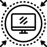 lijnpictogram voor computerbeveiligd vector