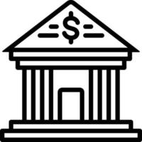 lijn pictogram voor bank vector