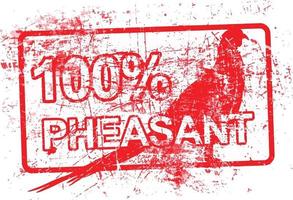 100 procent fazant - rode rubberen grungy stempel vector