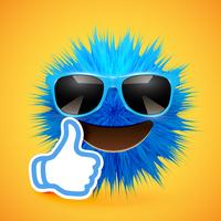 Hoog-gedetailleerd 3D bont smiley emoticon, vectorillustratie vector