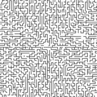 naadloos doolhofspel en labyrint met zwarte lijnen vector