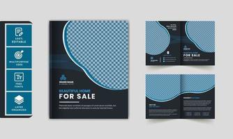 corporate business onroerend goed bi-fold brochure sjabloonontwerp vector