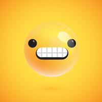 Leuke hoog-gedetailleerde gele emoticon voor Web, vectorillustratie vector