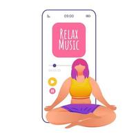 relax muziek smartphone interface vector sjabloon