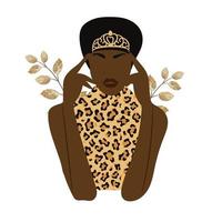 schattig amerikaans afrikaans zwart meisje vector
