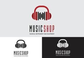 muziek winkel logo concept vector