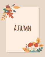 herfst seizoensgebonden frame van bladeren en bessen. sjabloon voor banneradvertenties vector