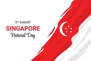 singapore nationale feestdag banner met rode grunge vlag vector