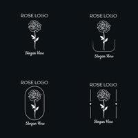 zwart-witte roos logo collectie vector