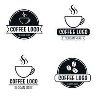 verzameling coffeeshop-logo's met bekerontwerpen