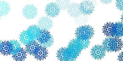 lichtblauw vector doodle sjabloon met bloemen.