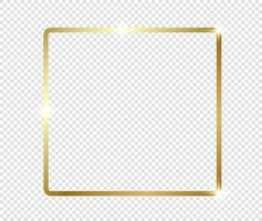 gouden glanzende gloeiende frame achtergrond. gouden luxe vintage realistisch vector