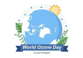 wereld ozon dag achtergrond vectorillustratie vector