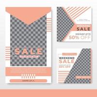 verkoopbannersjabloon voor online winkel sociale media promotie vector