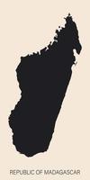 zeer gedetailleerde kaart van Madagaskar met randen geïsoleerd op de achtergrond vector