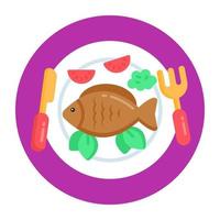 gebakken vis en zeevruchten vector