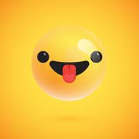 Leuke hoog-gedetailleerde gele emoticon voor Web, vectorillustratie vector