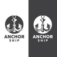 gemakkelijk schip anker logo ontwerp, silhouet vector illustratie