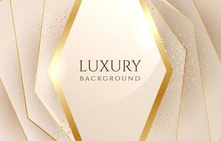 luxe zeshoekige beige en gouden achtergrond vector