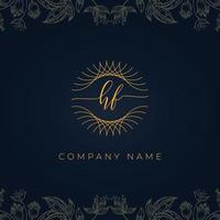 elegant luxe letter hf-logo. vector