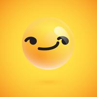 Leuke hoog-gedetailleerde gele emoticon voor Web, vectorillustratie vector