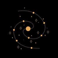 galaxy magisch en astrologisch symbool. mystiek teken, dierenriem, tarot vector