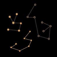 abstracte geometrische constellatietattoo, astrologie en magisch symbool vector