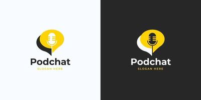 bubble chat podcast-logo vector