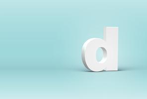 Hoog gedetailleerde 3D-lettertype brief, vectorillustratie vector