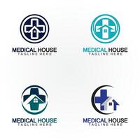 medisch huis gezondheidszorg logo vector ontwerp sjabloon