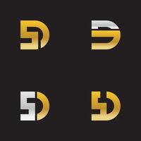 alfabet brieven monogram logo ds,sd,s en d, elegant en professioneel brief icoon ontwerp Aan zwart achtergrond. vector