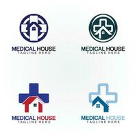 medisch huis gezondheidszorg logo vector ontwerp sjabloon