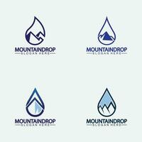 water laten vallen met berg rivier- icoon logo vector illustratie voor water bedrijf voorraad illustratie