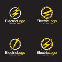 elektrisch logo ontwerp sjabloon, geïsoleerd Aan zwart achtergrond vector