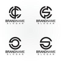 alfabet brieven monogram logo cs,sc,s en c, elegant en professioneel brief icoon ontwerp vector