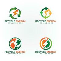 recycle energie recycle macht logo vector illustratie icoon ontwerp