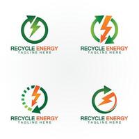 recycle energie recycle macht logo vector illustratie icoon ontwerp