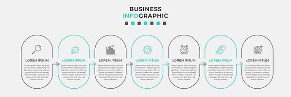 infographic ontwerpsjabloon met pictogrammen en 7 opties of stappen vector