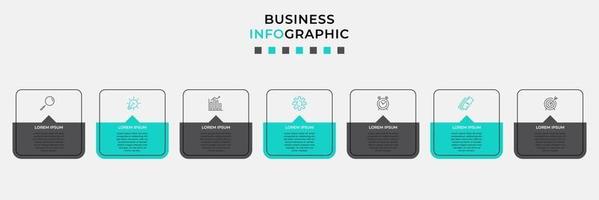 infographic ontwerpsjabloon met pictogrammen en 7 opties of stappen vector