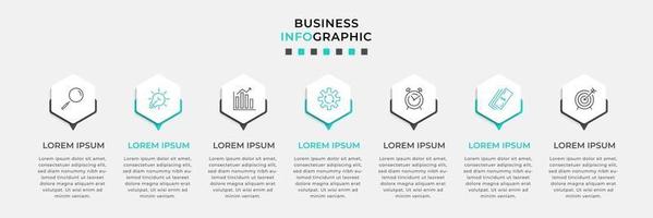 infographic ontwerpsjabloon met pictogrammen en 7 opties of stappen vector