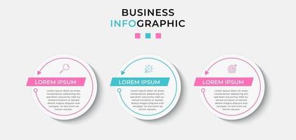 infographic zakelijke ontwerpsjabloon met pictogrammen en 3 opties of stappen vector