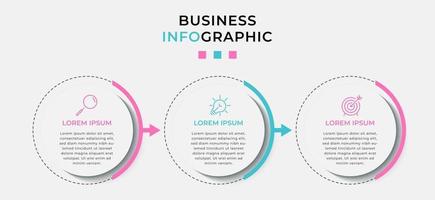 infographic zakelijke ontwerpsjabloon met pictogrammen en 3 opties of stappen vector