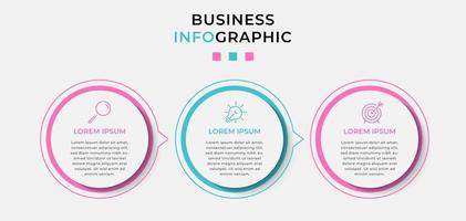 infographic zakelijke ontwerpsjabloon met pictogrammen en 3 opties of stappen vector