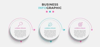 infographic zakelijke ontwerpsjabloon met pictogrammen en 3 opties of stappen vector