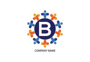 mensen met brief b logo ontwerp concept sjabloon vector