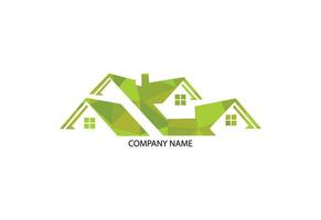 laag poly en echt landgoed huis logo ontwerp, vector ontwerp concept
