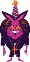 demon priester met een griezelig gezicht. levendig halloween karakter. illustratie in tekenfilm stijl vector