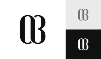 brief ob eerste monogram logo ontwerp vector